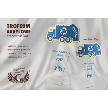 Trofeum akrylowe Pracownik Roku - model DTA44 - wysokość 25 cm