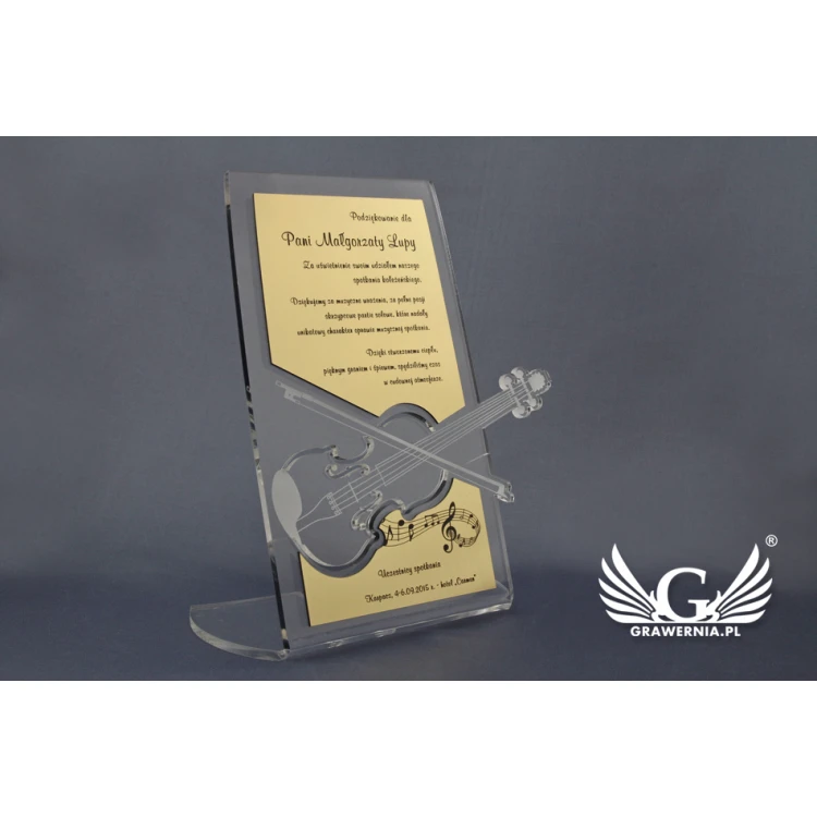 TROFEUM DLA MUZYKA - wg indywidualnego projektu - model DTA11