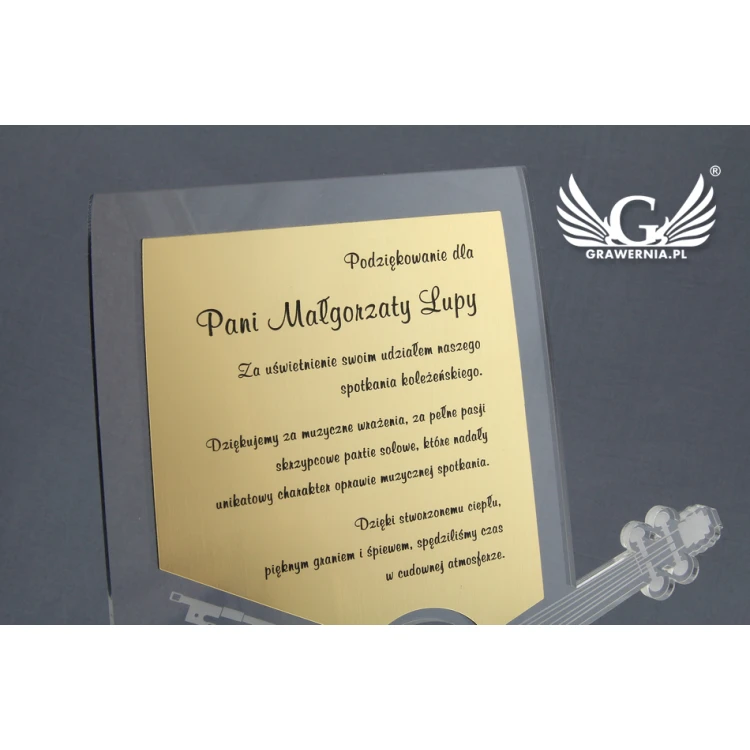 TROFEUM DLA MUZYKA - wg indywidualnego projektu - model DTA11