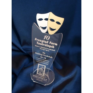 STATUETKA MASKI TEATRU - Przegląd Form Teatralnych - model DTA5 - wysokość 19,5 cm