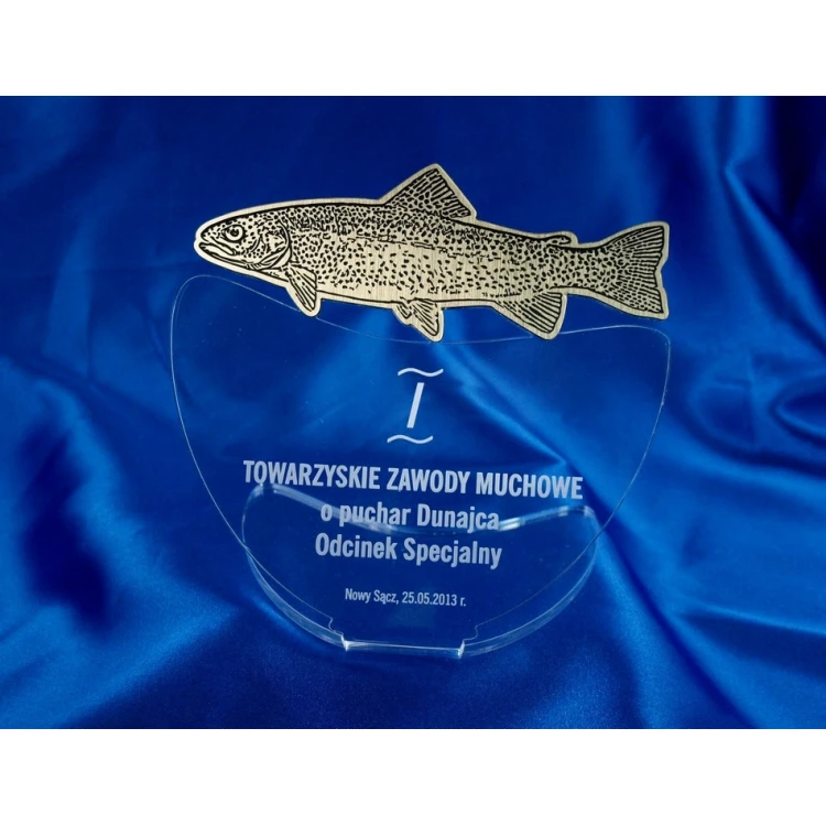 TROFEUM NA ZAWODY WĘDKARSKIE MUCHOWE - PSTRĄG - model DTA9