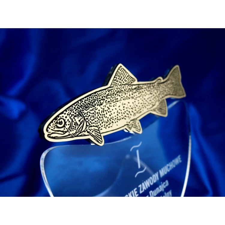 TROFEUM NA ZAWODY WĘDKARSKIE MUCHOWE - PSTRĄG - model DTA9