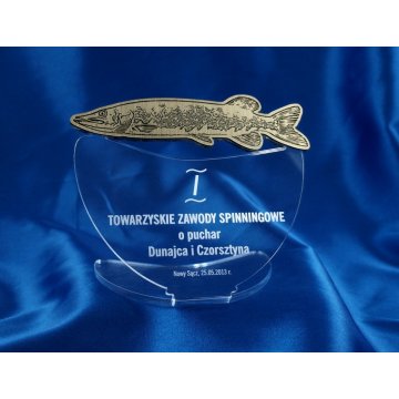 TROFEUM NA ZAWODY WĘDKARSKIE SPINNINGOWE - SZCZUPAK - model DTA10