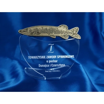 TROFEUM NA ZAWODY WĘDKARSKIE SPINNINGOWE - SZCZUPAK - model DTA10