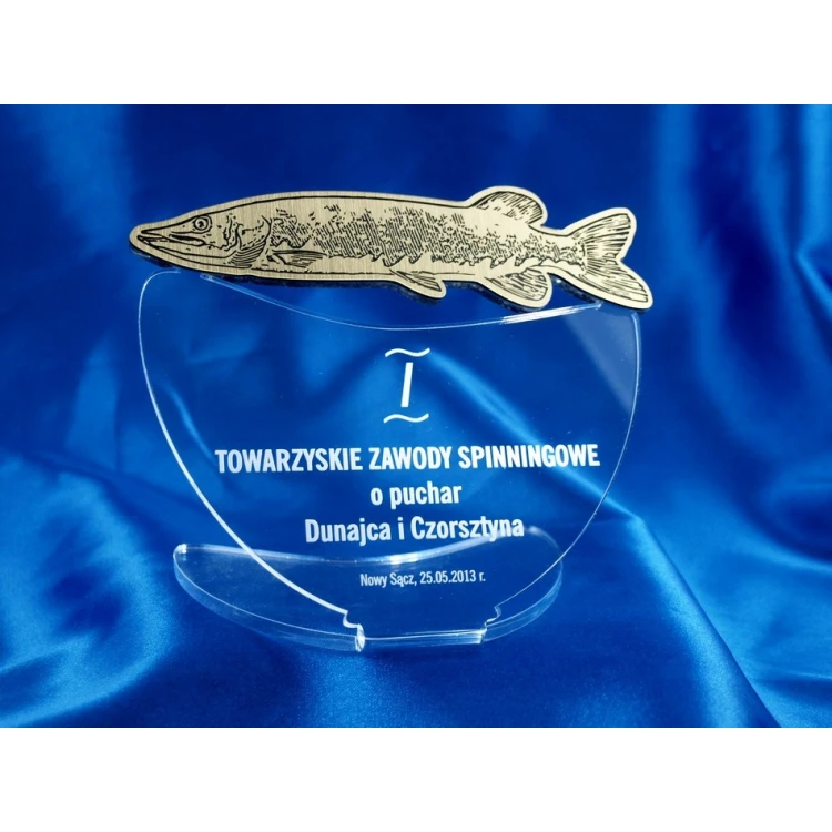 TROFEUM NA ZAWODY WĘDKARSKIE SPINNINGOWE - SZCZUPAK - model DTA10