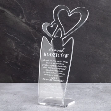 STATUETKA SERCE - pamiątka podziękowanie dla rodziców - model DTA085