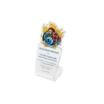 Trofeum Strażak z odznaką OSP - model DTA54 - wysokość 14,5cm - druk UV