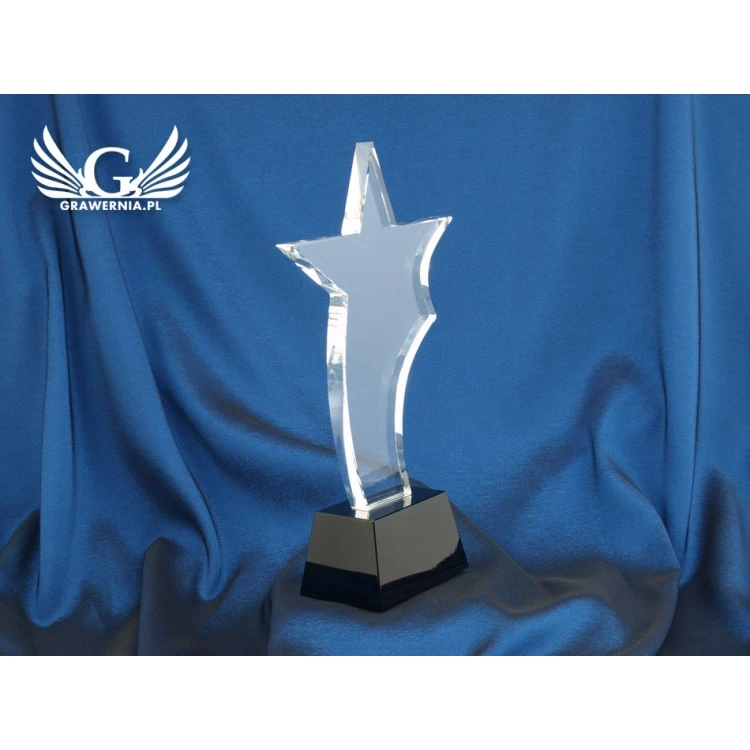 Trofeum szklane w etui - STAR