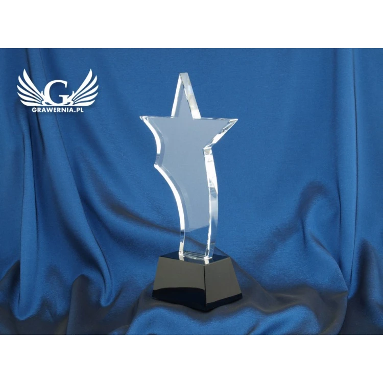 Trofeum szklane w etui - STAR