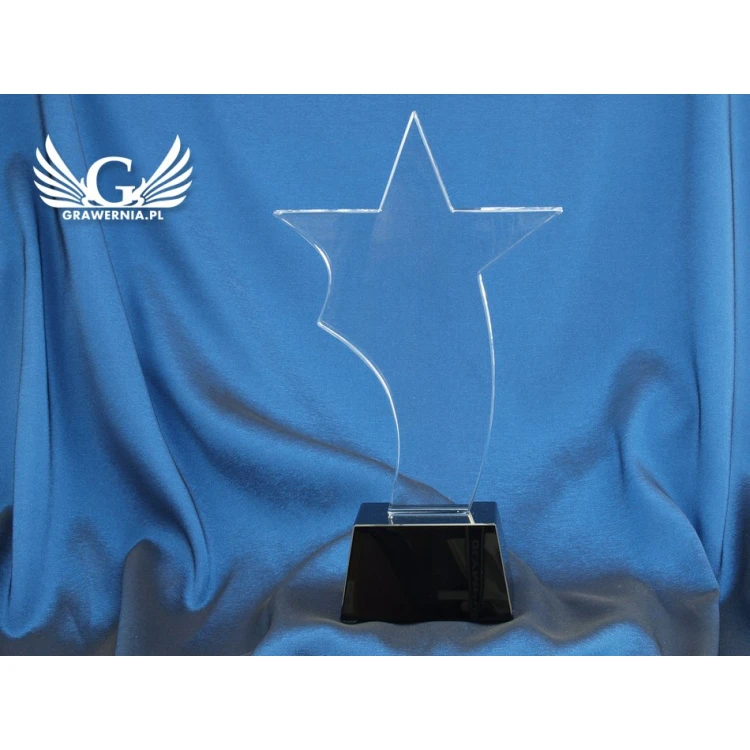 Trofeum szklane w etui - STAR