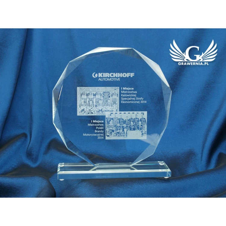 Trofeum szklane - KALIPSO BIG z fotografią