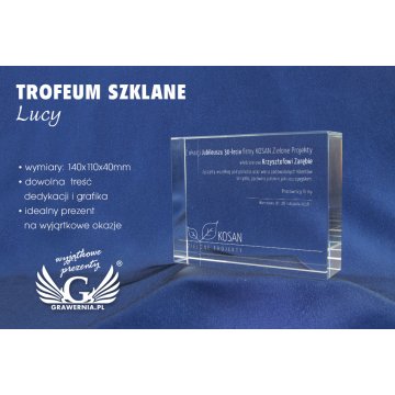 Trofeum szklane w etui - LUCY