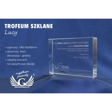 Trofeum szklane w etui - LUCY
