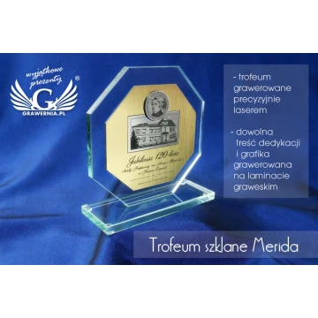Trofeum szklane - MERIDA plus laminat grawerski