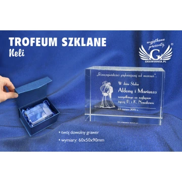 Trofeum szklane Neli - Prezent ślubny
