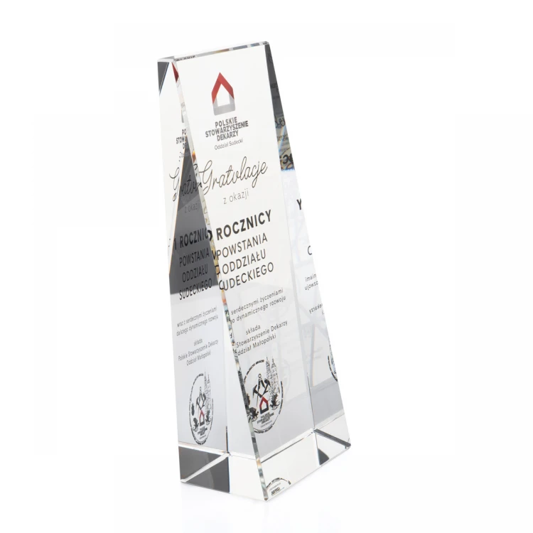 Trofeum szklane PERLA z nadrukiem UV - TSZ120 