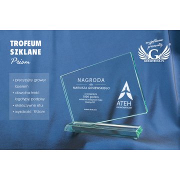 Trofeum szklane w etui - PRISM - grawerowane laserem - TSZ052