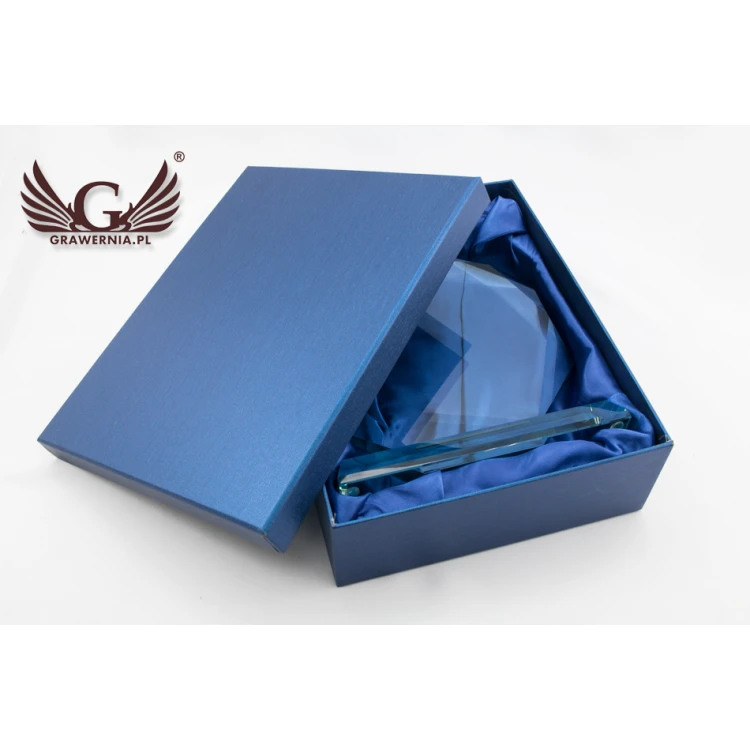 Trofeum szklane w etui - ROLAND grawerowane laserem - TSZ051