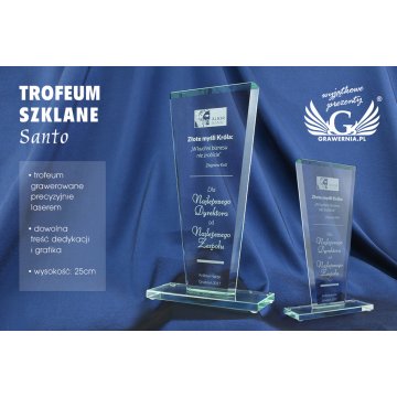 Trofeum szklane - SANTO - wysokość 25cm