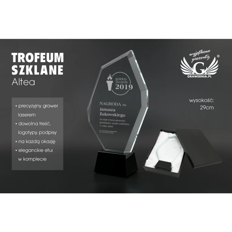 Trofeum szklane w etui - Altea - TSZ106