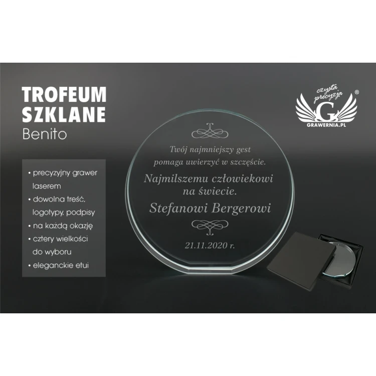 Trofeum szklane w etui - Benito - TSZ100