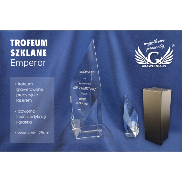 Trofeum szklane w etui - EMPEROR
