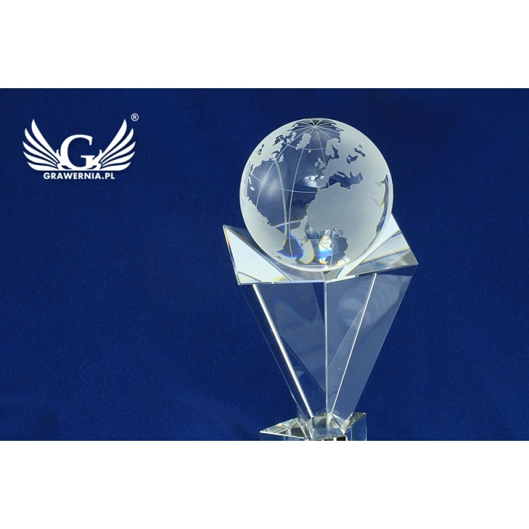 Trofeum szklane w etui - GLOBUS 
