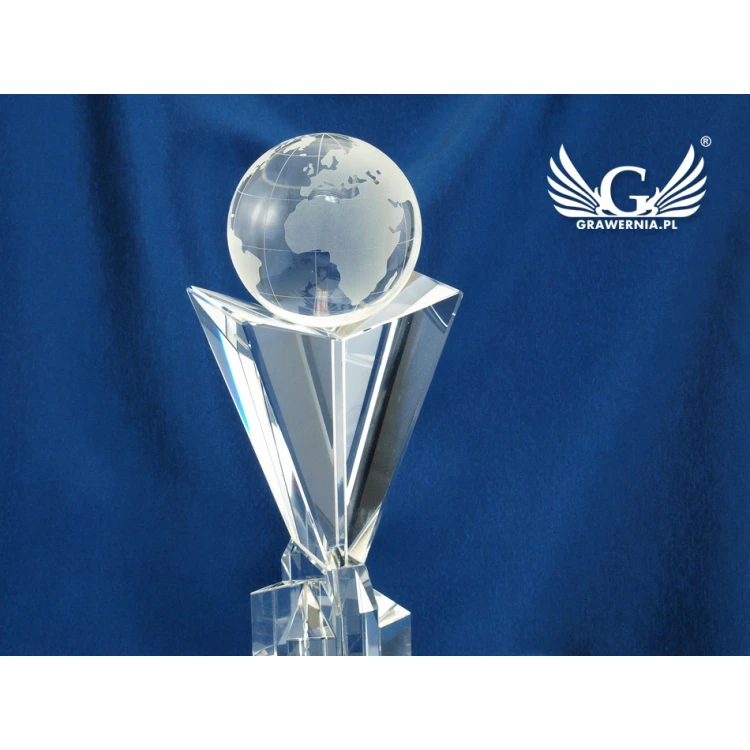 Trofeum szklane w etui - GLOBUS 