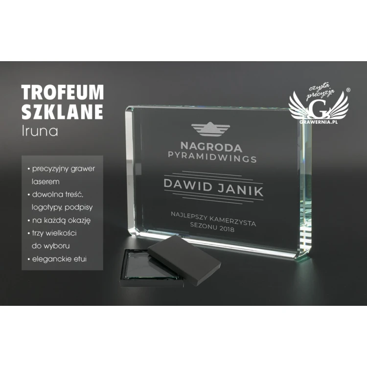Trofeum szklane w etui - Iruna - TSZ101