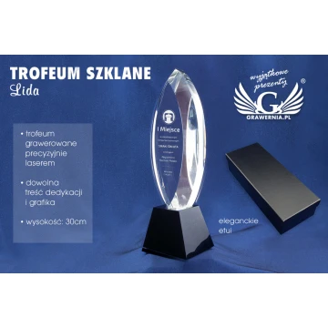 Trofeum szklane w etui - LIDA