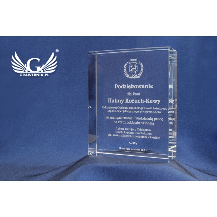 Trofeum szklane w etui - LUCY