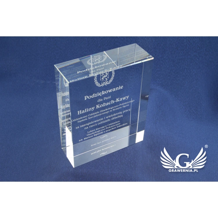 Trofeum szklane w etui - LUCY