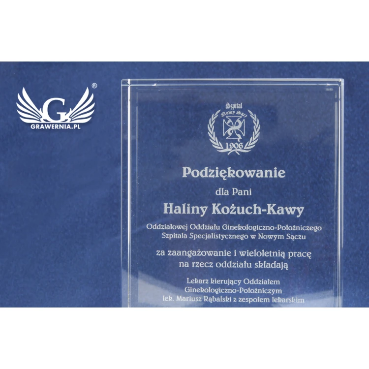 Trofeum szklane w etui - LUCY