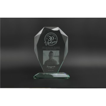 Trofeum szklane w etui - MILO z fotografią - Prezent Urodzinowy - TSZ062