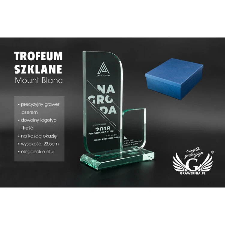 Trofeum szklane w etui - Mount Blanc - TSZ067