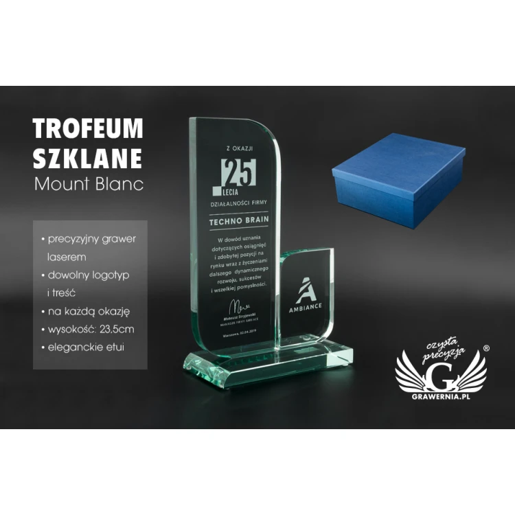 Trofeum szklane w etui - Mount Blanc - TSZ068