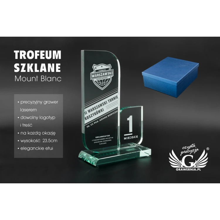 Trofeum szklane w etui - Mount Blanc - TSZ069