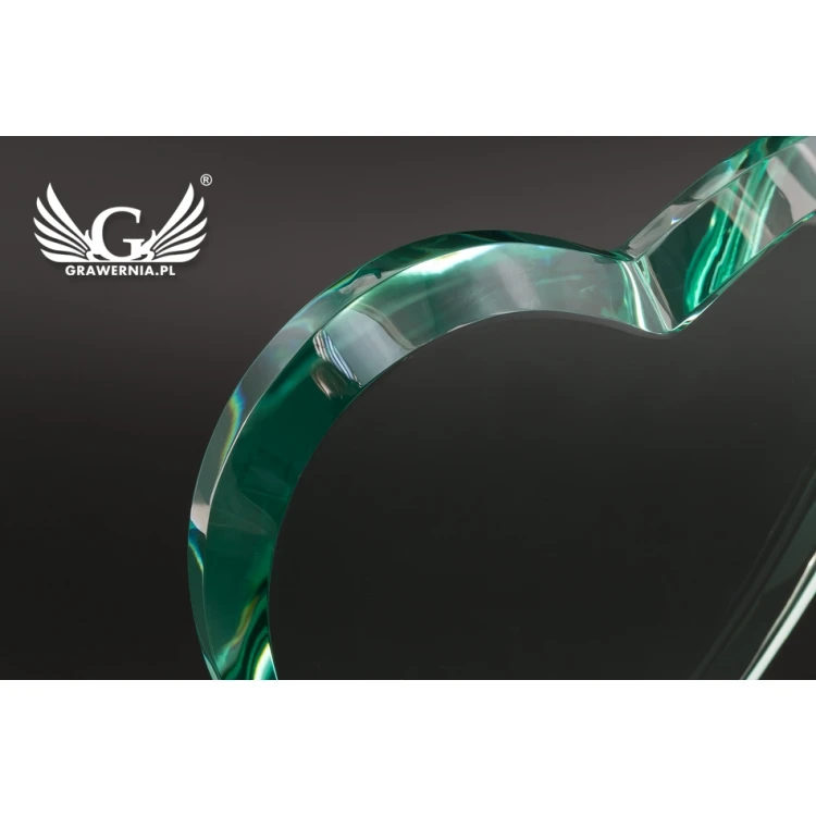 Trofeum szklane w etui - SERCE 3 - URODZINY - TSZ094