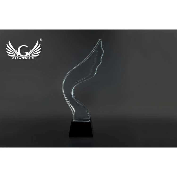 Trofeum szklane w etui - Skrzydła - TSZ105