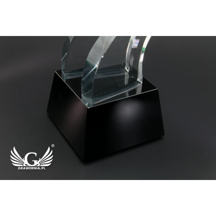 Trofeum szklane w etui - Skrzydła - TSZ105