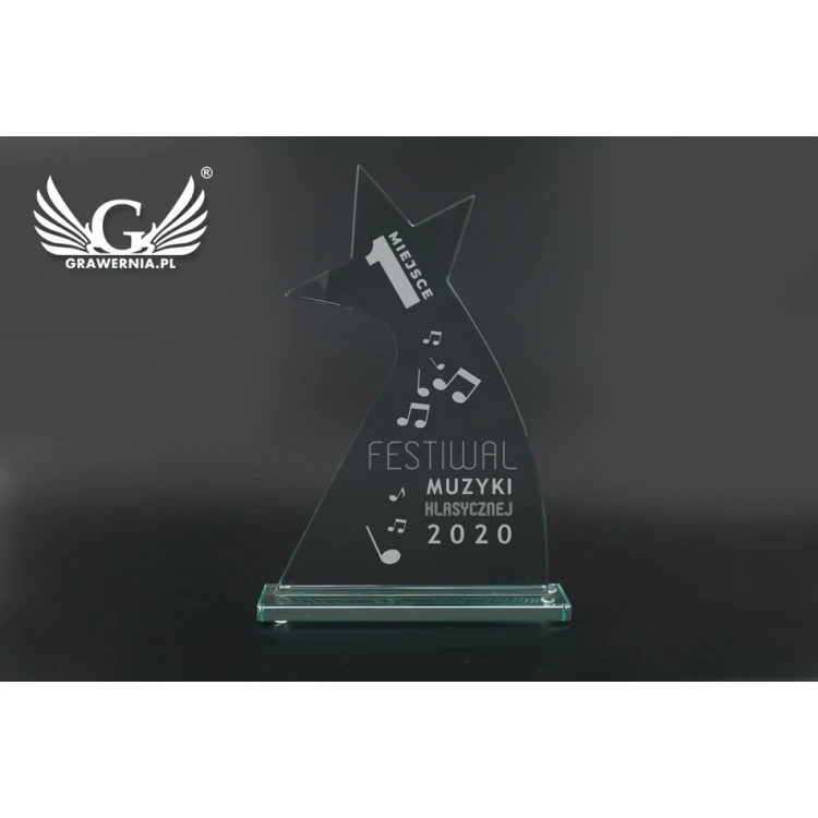 Trofeum szklane w etui - Star 2 - TSZ104