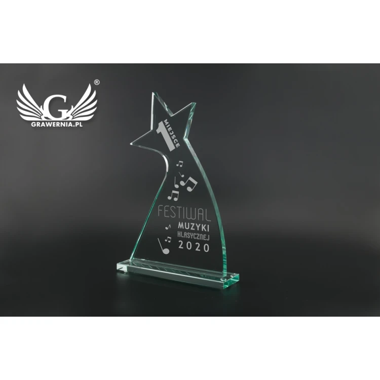 Trofeum szklane w etui - Star 2 - TSZ104