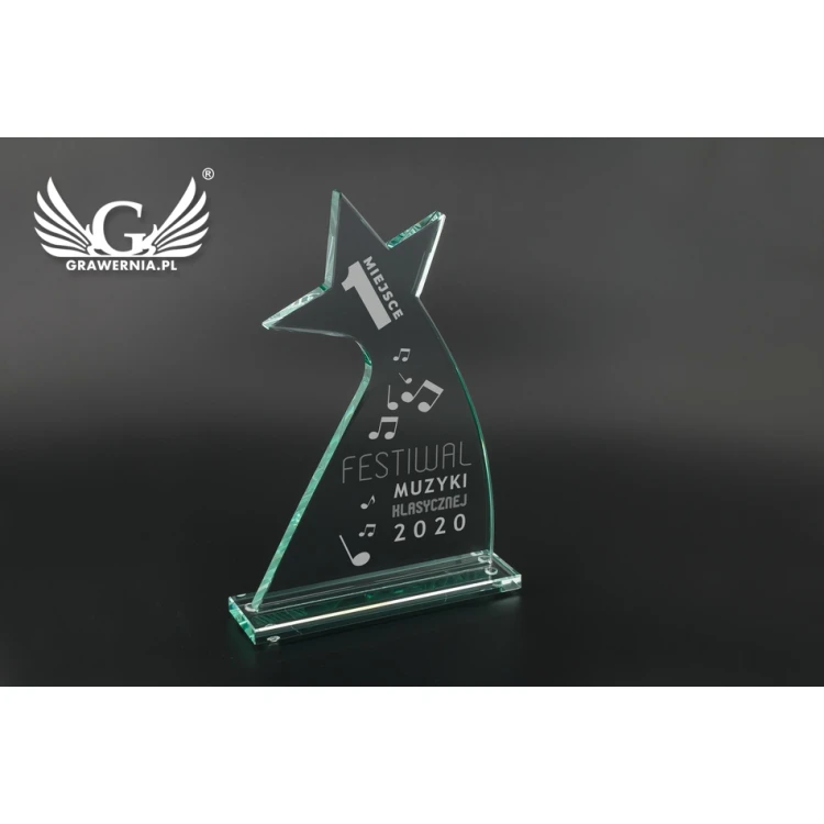 Trofeum szklane w etui - Star 2 - TSZ104