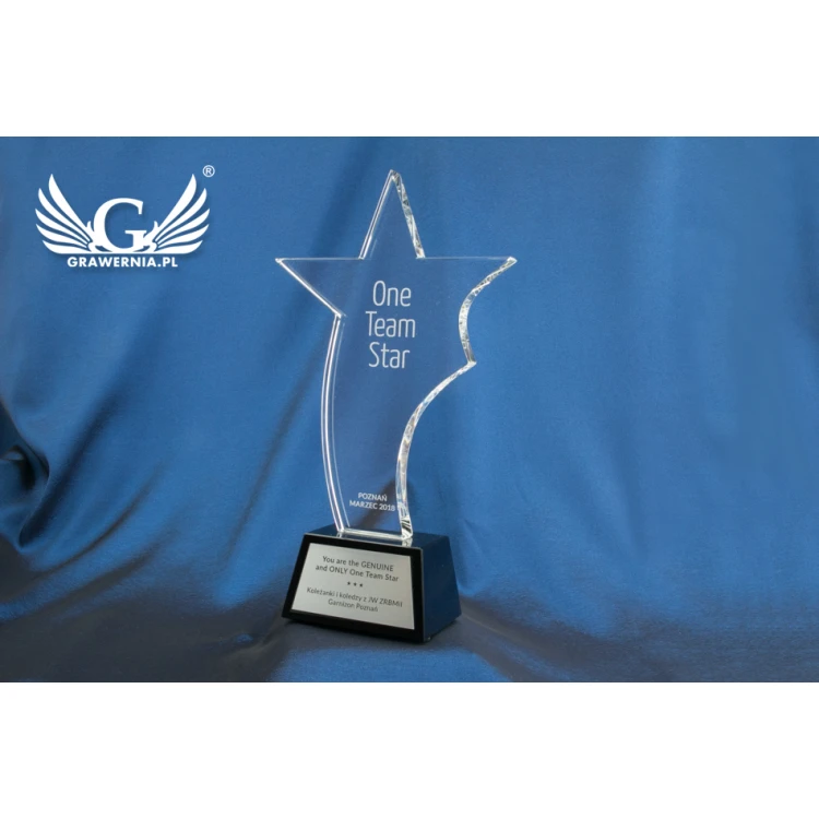 Trofeum szklane w etui - STAR
