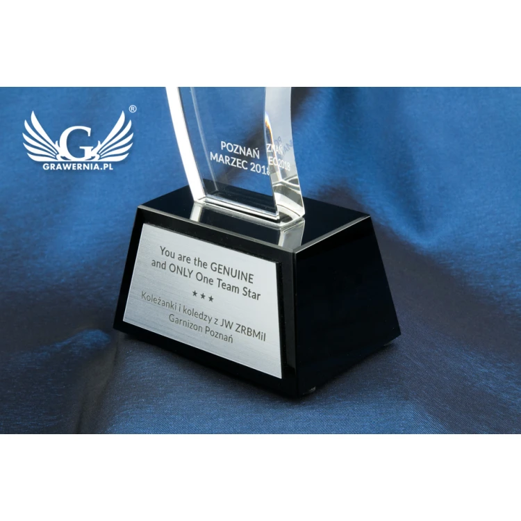 Trofeum szklane w etui - STAR