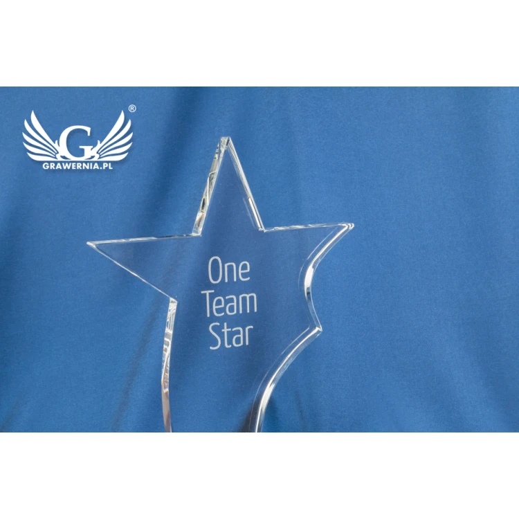 Trofeum szklane w etui - STAR