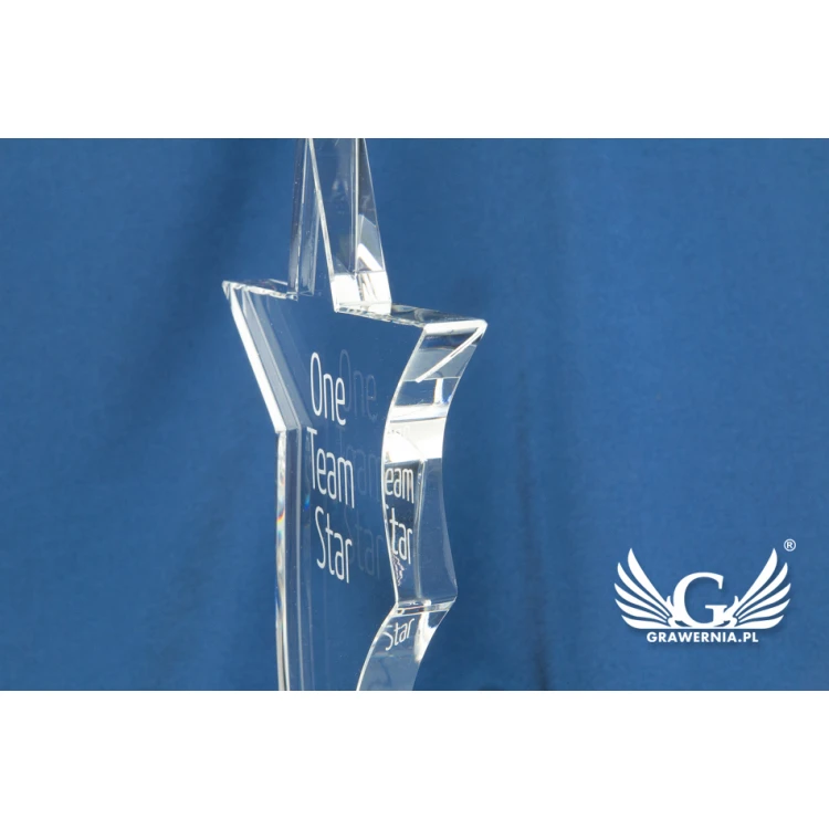 Trofeum szklane w etui - STAR