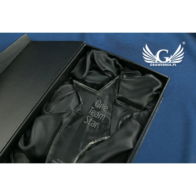 Trofeum szklane w etui - STAR