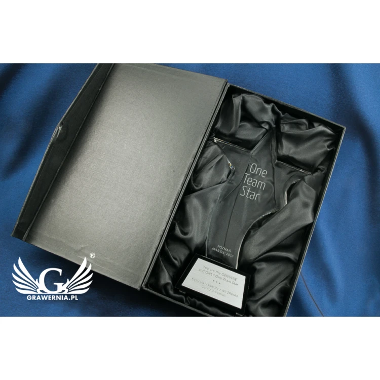 Trofeum szklane w etui - STAR