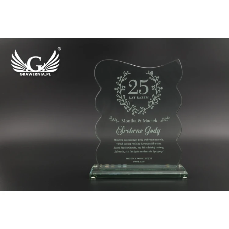 Trofeum szklane w etui - Swing - TSZ077